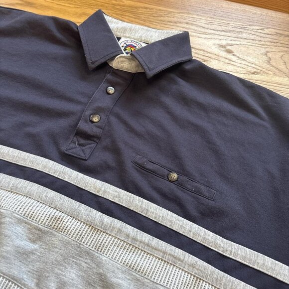 80's Vintage Polo Knit Pullover Shirt Mens XLT Navy Grandpacore Indie Sleeze - Picture 8 of 8